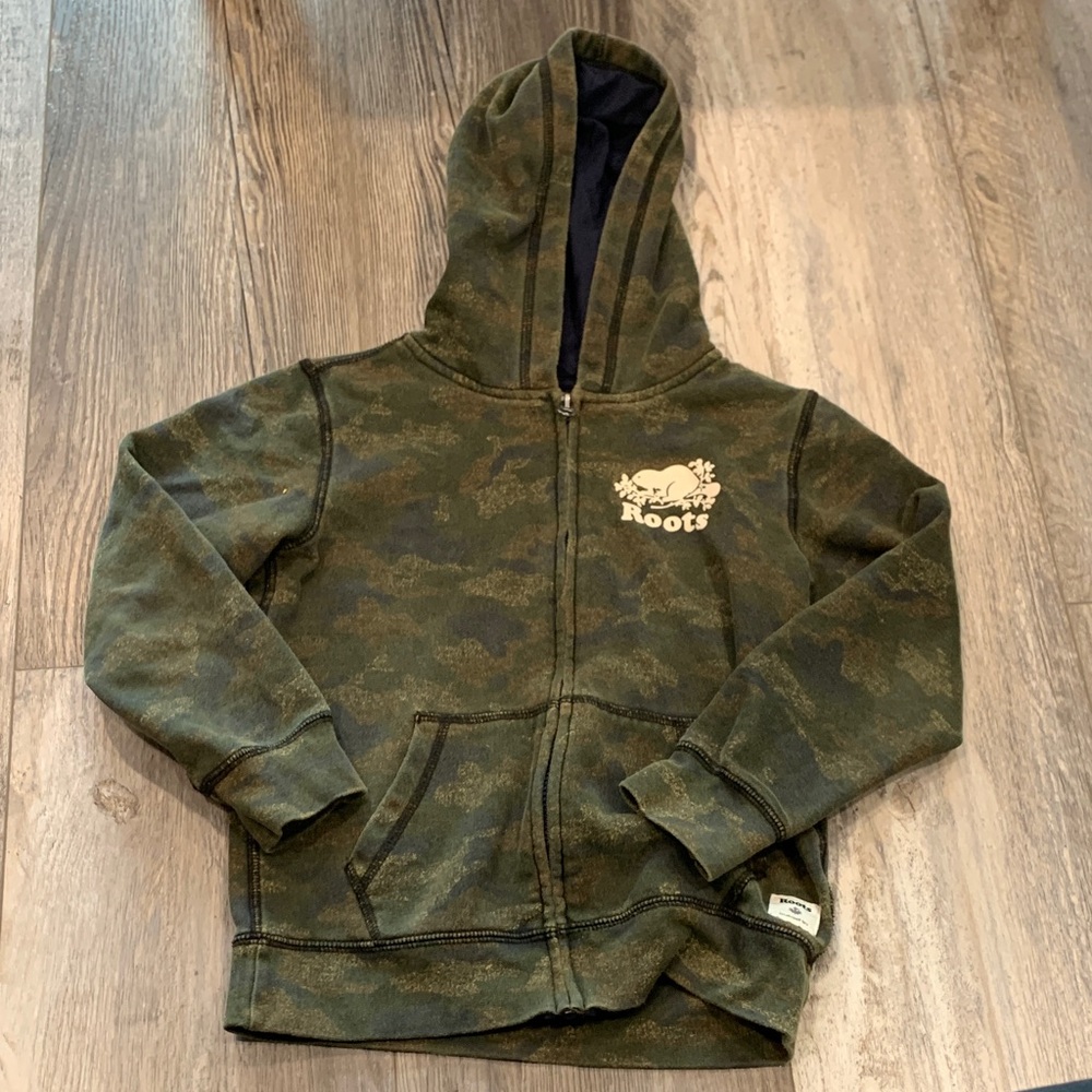 Roots Kids Green Camo Hoodie